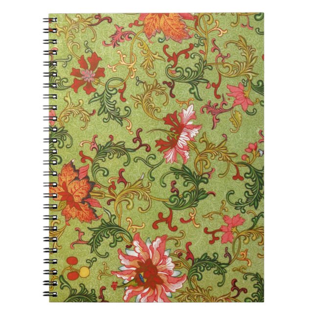 Caderno Espiral Padrão Floral Vintage (Frente)