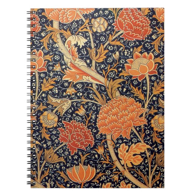 Caderno Espiral Padrão Floral Vintage William Morris Cray (Frente)