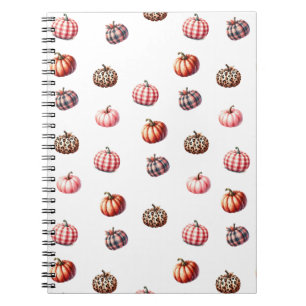 Caderno Espiral padrão fofo de abóbora/queda