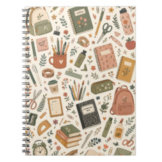 Caderno Espiral Padrão Fofo de Material Escolar e Suprimentos Acon