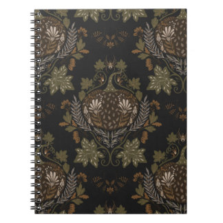 Caderno Espiral Padrão Folclórico de Abóbora de Vinha