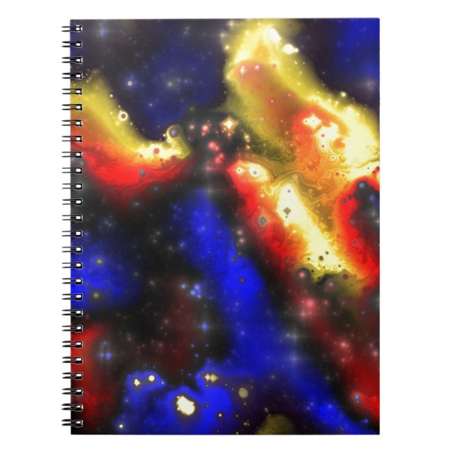Caderno Espiral padrão fractal plasmático (Frente)