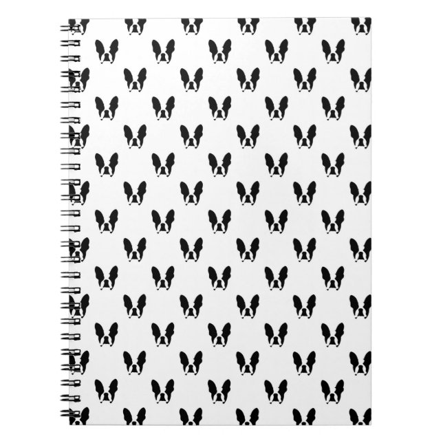 Caderno Espiral Padrão francês do buldogue (Frente)