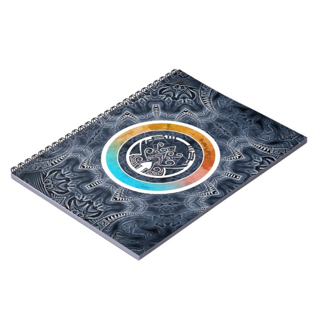 Caderno Espiral Padrão futurístico caleidoscópio (Left Side)