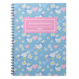 Caderno Espiral Padrão Geese do País Vintage Personalizado