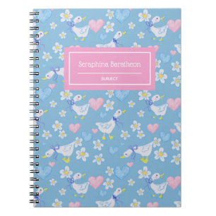 Caderno Espiral Padrão Geese do País Vintage Personalizado