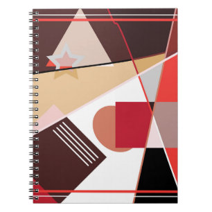 Caderno Espiral Padrão geométrico abstrato, cachecol de seda desig
