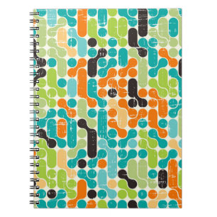 Caderno Espiral Padrão geométrico abstrato sem costura