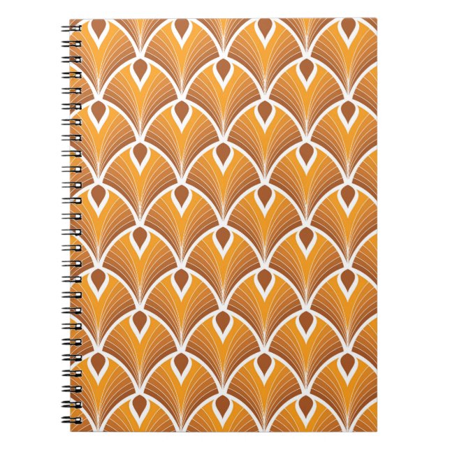 Caderno Espiral Padrão Geométrico Clássico Art Deco (Frente)