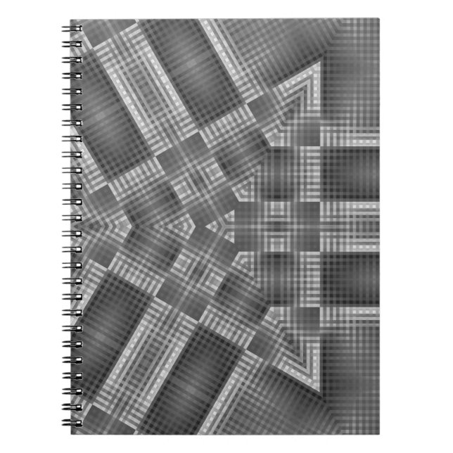 Caderno Espiral Padrão Geométrico da cinza (Frente)