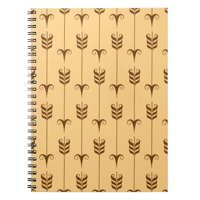 Caderno Espiral Padrão Geométrico da Seta Dourada (Frente)