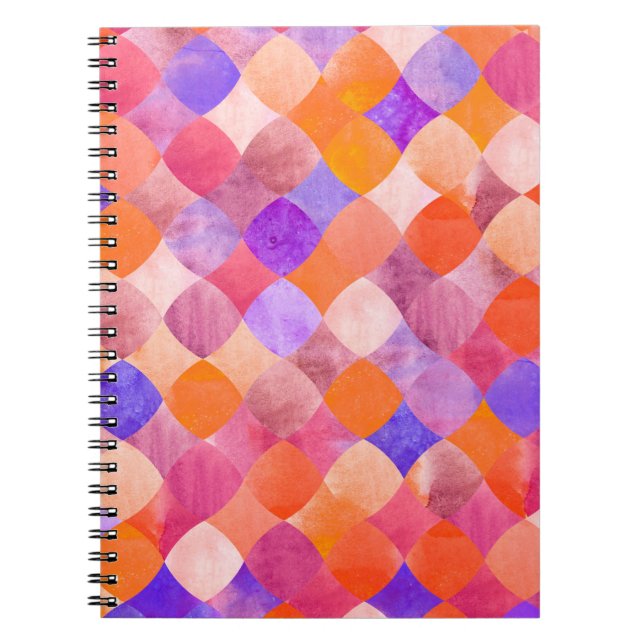 Caderno Espiral padrão geométrico de abstrato glitter (Frente)