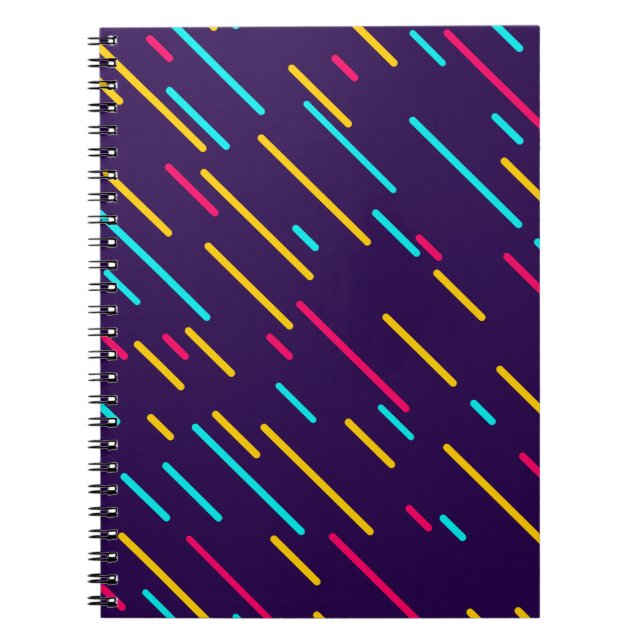 Caderno Espiral Padrão Geométrico de Arte dos anos 80 Ge (Frente)