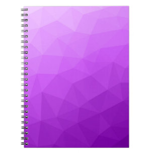 Caderno Espiral Padrão geométrico de gradiente de lavanda roxa