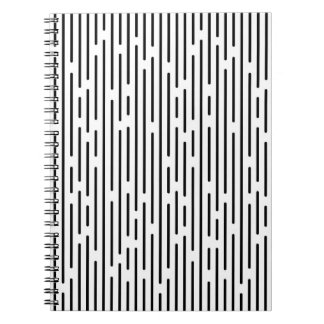 Caderno Espiral Padrão Geométrico de Linha Preta