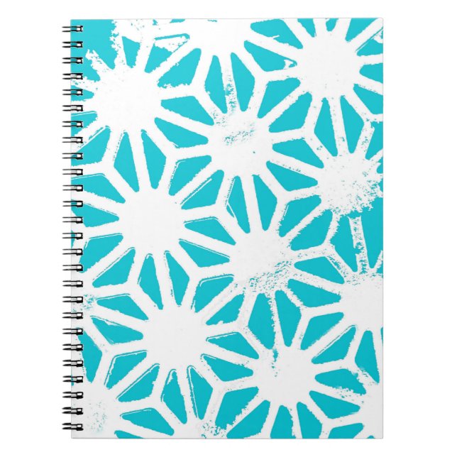 Caderno Espiral Padrão geométrico do Aqua (Frente)
