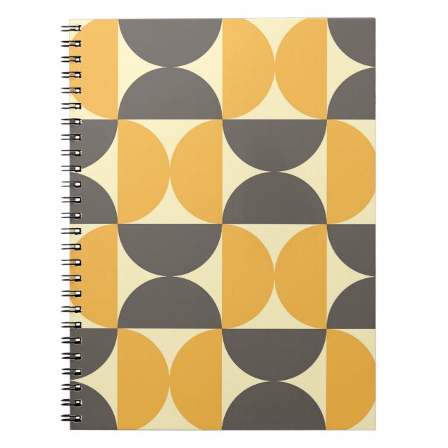 Caderno Espiral Padrão geométrico do estilo moderno do século médi (Frente)
