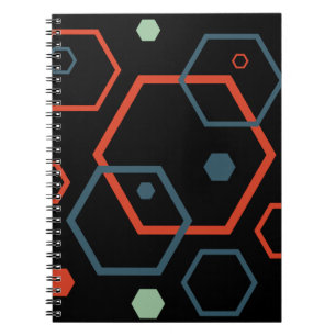 Caderno Espiral Padrão Geométrico do Hexágono