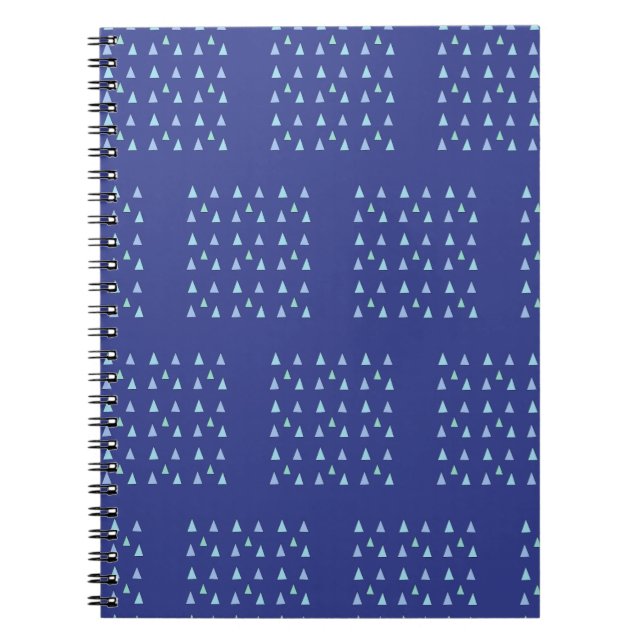 Caderno Espiral Padrão Geométrico do Triângulo Azul (Frente)