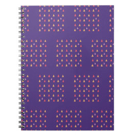 Caderno Espiral Padrão Geométrico do Triângulo Púrpura