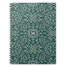 Caderno Espiral Padrão Geométrico em Azul Turquesa Sem Costura de 