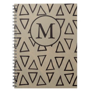 Caderno Espiral Padrão Geométrico Inicial do Monograma