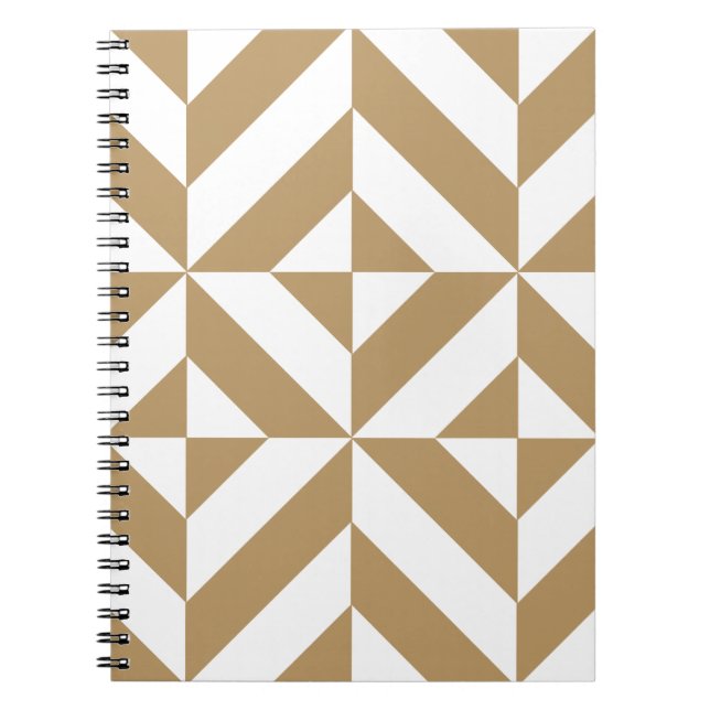 Caderno Espiral Padrão Geométrico Quente de Deco Cubo (Frente)