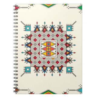 Caderno Espiral Padrão geométrico repetitivo decorativo inspirado
