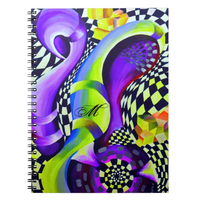 Caderno Espiral Padrão Geométrico Retroativo 80 (Frente)