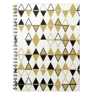 Caderno Espiral Padrão geométrico sem costura abstrato de sha co