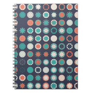 Caderno Espiral Padrão geométrico sem costura com elementos colori