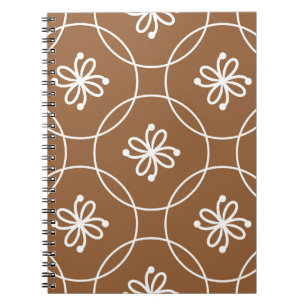Caderno Espiral Padrão geométrico sem costura com flores