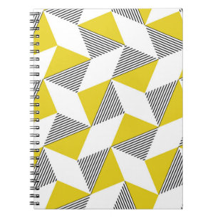 Caderno Espiral Padrão geométrico sem costura com triângulos, r
