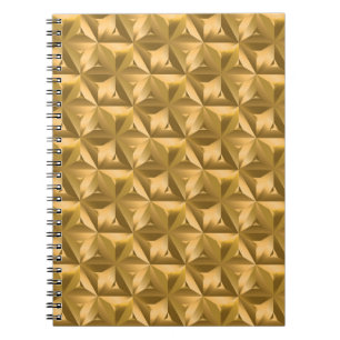 Caderno Espiral Padrão geométrico sem costura do ouro de luxo