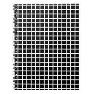 Caderno Espiral Padrão geométrico sem costura. Quadrado preto em b