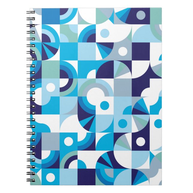 Caderno Espiral Padrão geométrico uniforme moderno (Frente)