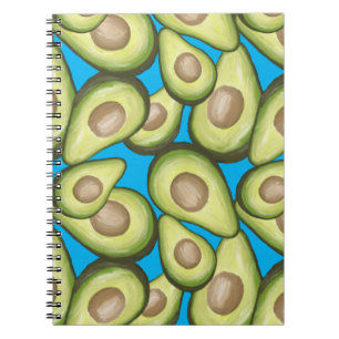 Caderno Espiral Padrão Gourmet Fresco Vegan Avocado