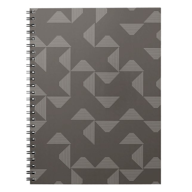Caderno Espiral Padrão gráfico geométrico simples, moderno e moder (Frente)