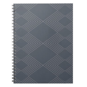 Caderno Espiral Padrão gráfico simples, elegante, urbano, de linha