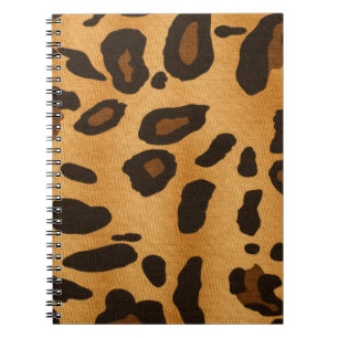 Caderno Espiral Padrão Impresso de Leopardo Castanho