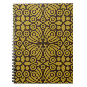 Caderno Espiral Padrão Indígena Floral Layeredabstract, arte, casa