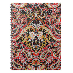 Caderno Espiral padrão índio paisley tradicional