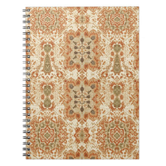 Caderno Espiral Padrão Intrincado de Azulejos Boêmios em Terracota