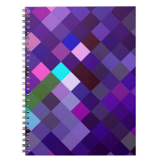 Caderno Espiral Padrão ixelado - Roxo