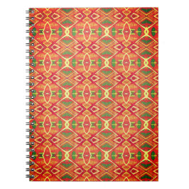 Caderno Espiral Padrão laranja e verde