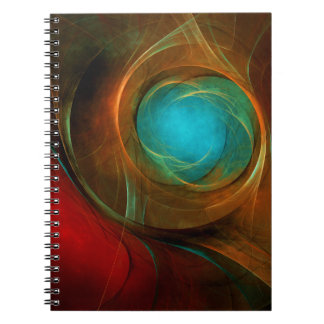 Caderno Espiral Padrão Legal de Abstrato de Arte Fina Azul Moderna