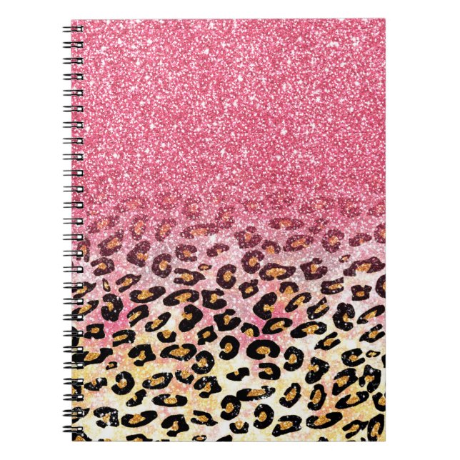 Caderno Espiral Padrão Leopardo Glam Pink (Frente)
