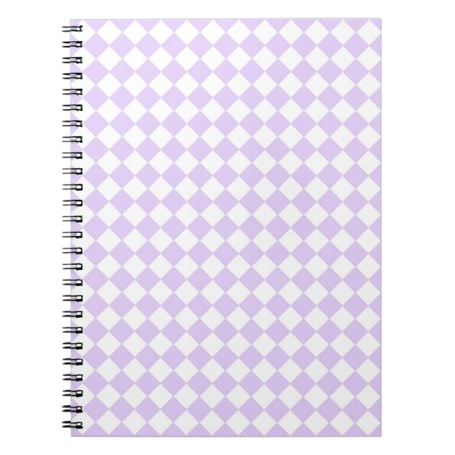 Caderno Espiral Padrão Lilac Purple Diamond Verificado (Frente)
