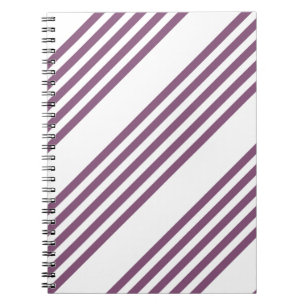 Caderno Espiral Padrão Mauve roxo e branco de cinco faixas