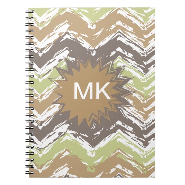 Caderno Espiral Padrão Melon Brandy Scribble ZigZag (Frente)